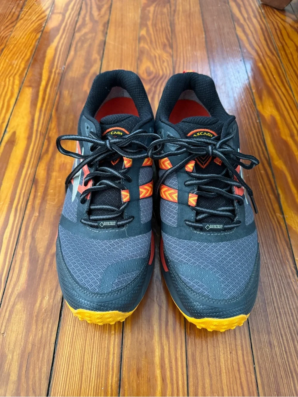 Brooks Men's Black and Orange Trail Running Sneakers